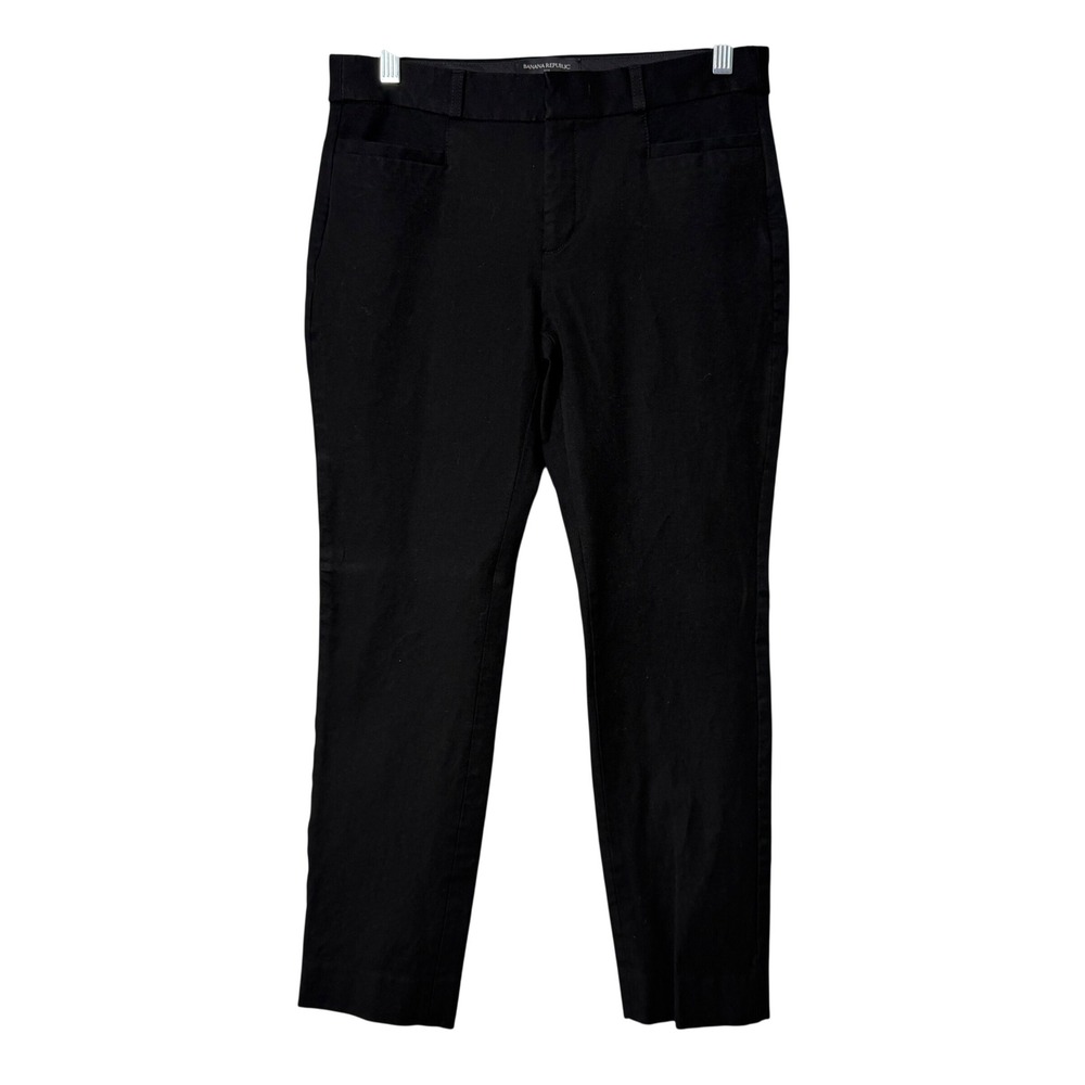 Banana Republic Sloan Curvy Fit Pants Womens 4 Black Stretch Slim Trousers